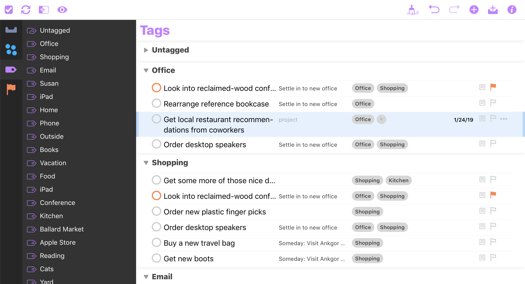 omnifocus tags